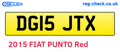 DG15JTX are the vehicle registration plates.