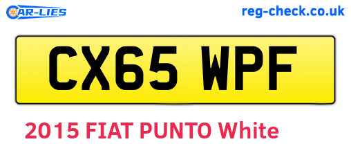CX65WPF are the vehicle registration plates.