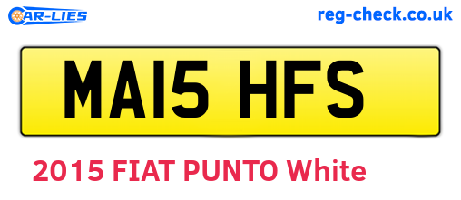 MA15HFS are the vehicle registration plates.