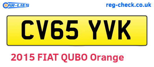 CV65YVK are the vehicle registration plates.