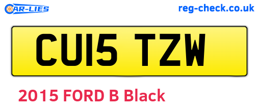 CU15TZW are the vehicle registration plates.