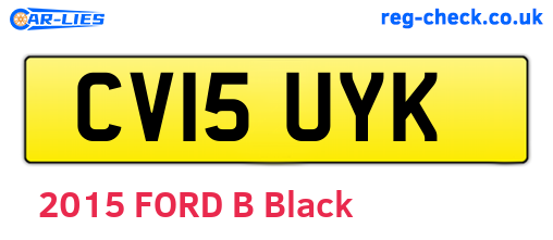 CV15UYK are the vehicle registration plates.