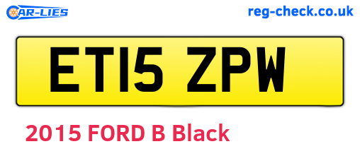 ET15ZPW are the vehicle registration plates.
