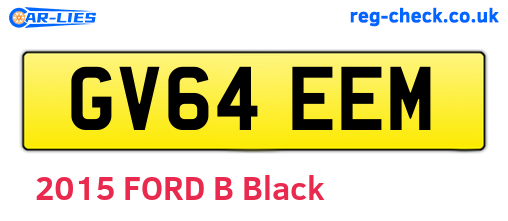 GV64EEM are the vehicle registration plates.