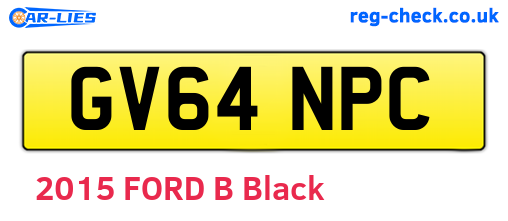 GV64NPC are the vehicle registration plates.
