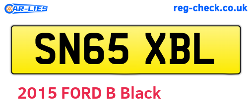 SN65XBL are the vehicle registration plates.