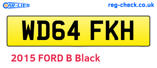 WD64FKH are the vehicle registration plates.
