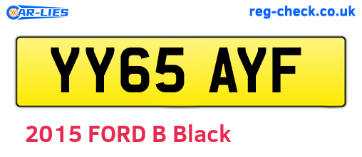 YY65AYF are the vehicle registration plates.