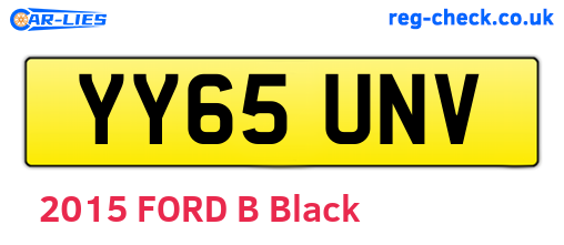 YY65UNV are the vehicle registration plates.