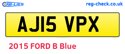AJ15VPX are the vehicle registration plates.
