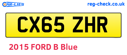 CX65ZHR are the vehicle registration plates.