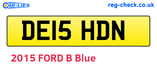DE15HDN are the vehicle registration plates.