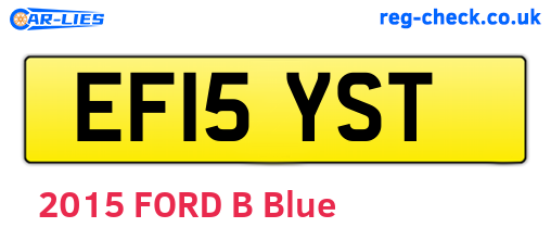 EF15YST are the vehicle registration plates.
