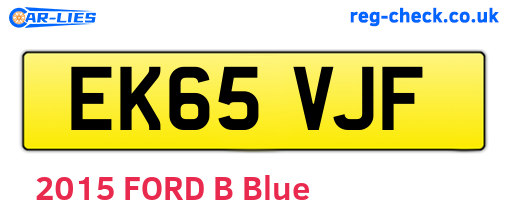EK65VJF are the vehicle registration plates.