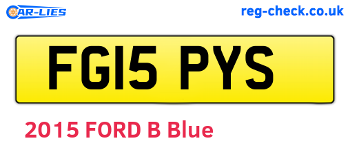 FG15PYS are the vehicle registration plates.