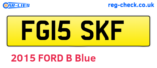 FG15SKF are the vehicle registration plates.