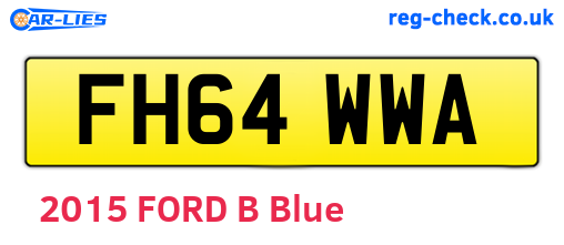 FH64WWA are the vehicle registration plates.