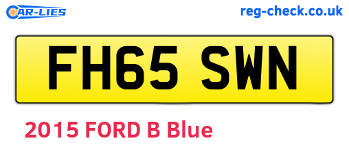 FH65SWN are the vehicle registration plates.