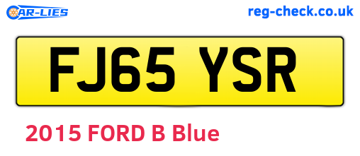 FJ65YSR are the vehicle registration plates.