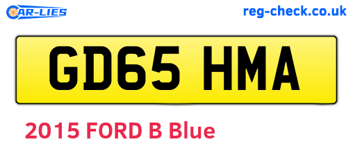 GD65HMA are the vehicle registration plates.