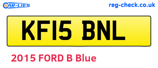 KF15BNL are the vehicle registration plates.