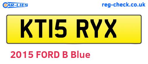 KT15RYX are the vehicle registration plates.