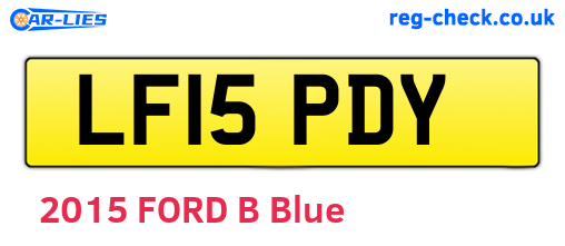 LF15PDY are the vehicle registration plates.
