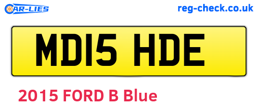 MD15HDE are the vehicle registration plates.