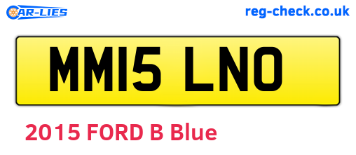 MM15LNO are the vehicle registration plates.