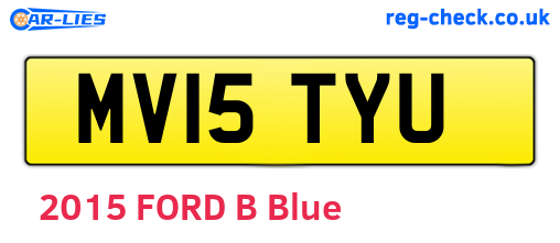 MV15TYU are the vehicle registration plates.