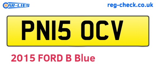 PN15OCV are the vehicle registration plates.