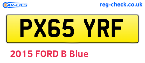 PX65YRF are the vehicle registration plates.
