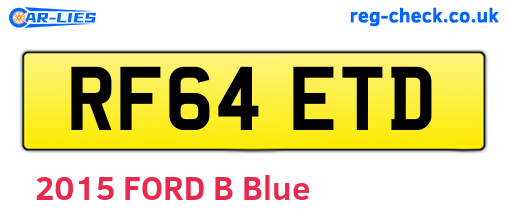 RF64ETD are the vehicle registration plates.