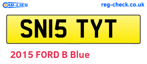 SN15TYT are the vehicle registration plates.