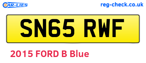 SN65RWF are the vehicle registration plates.