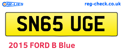 SN65UGE are the vehicle registration plates.