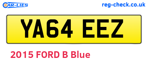YA64EEZ are the vehicle registration plates.