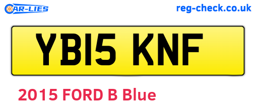 YB15KNF are the vehicle registration plates.