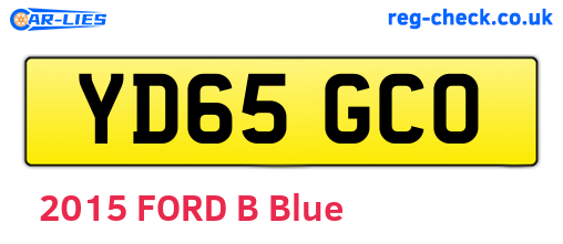 YD65GCO are the vehicle registration plates.