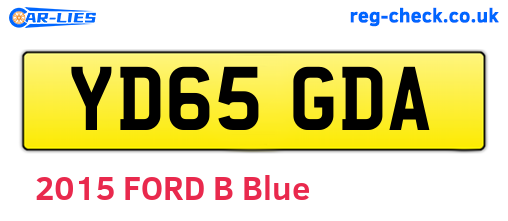 YD65GDA are the vehicle registration plates.