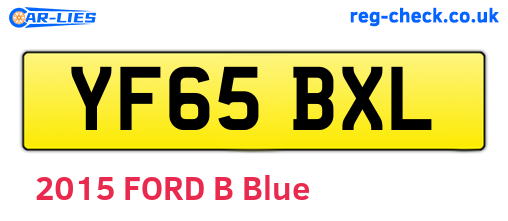 YF65BXL are the vehicle registration plates.