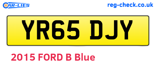 YR65DJY are the vehicle registration plates.