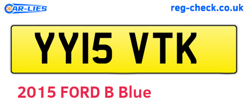 YY15VTK are the vehicle registration plates.