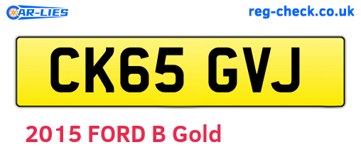 CK65GVJ are the vehicle registration plates.