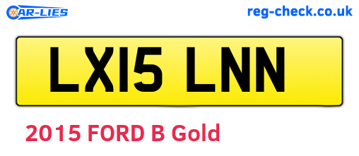 LX15LNN are the vehicle registration plates.