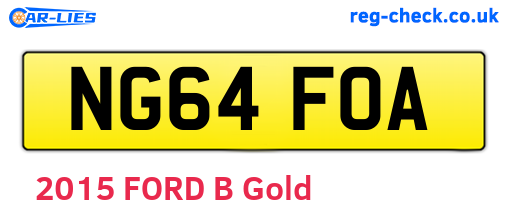NG64FOA are the vehicle registration plates.