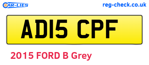 AD15CPF are the vehicle registration plates.