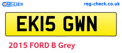 EK15GWN are the vehicle registration plates.