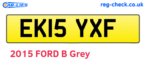 EK15YXF are the vehicle registration plates.