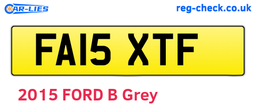 FA15XTF are the vehicle registration plates.